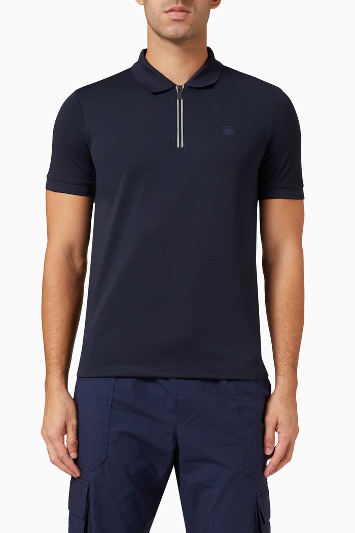 

Half Zip Sport Polo Shirt in Nylon, Grey