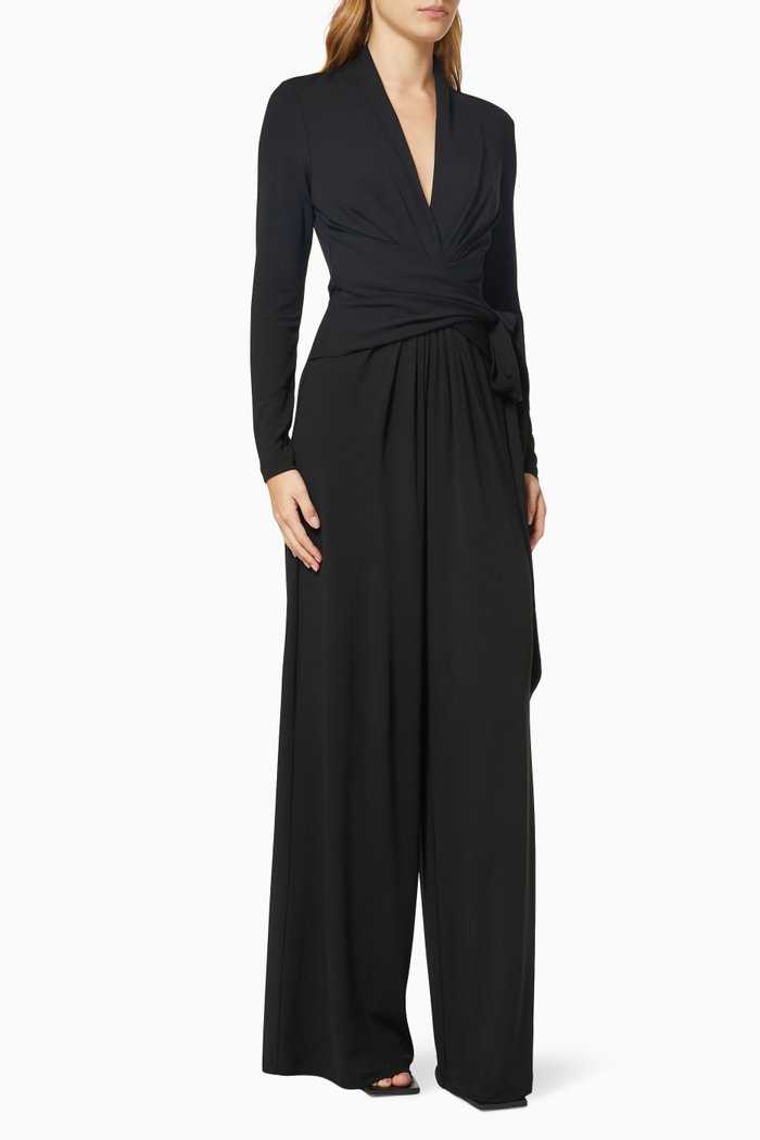 

Palazzo Jumpsuit in Stretch Jersey, Black