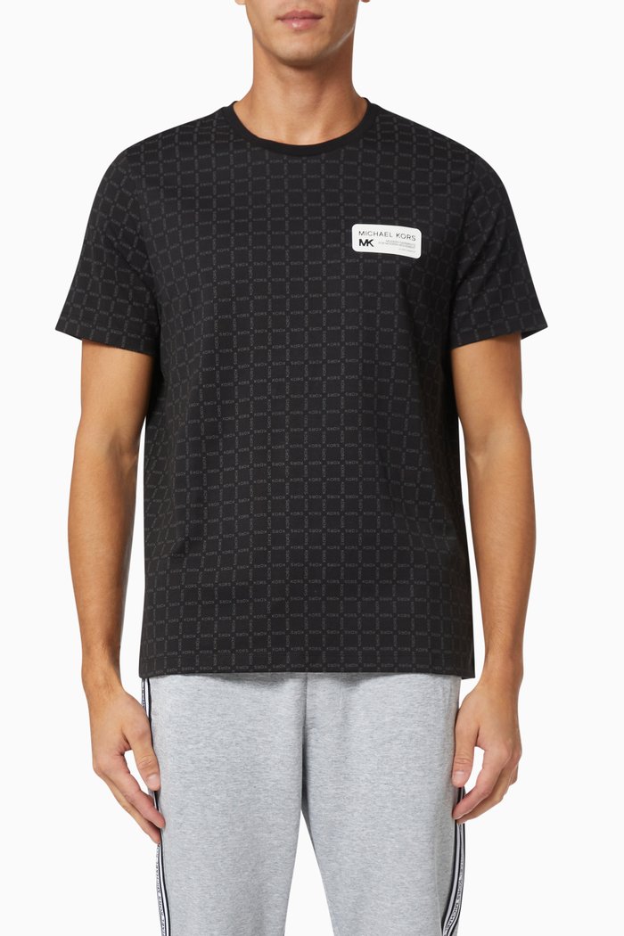 

Logo Grid T-Shirt in Cotton, Black
