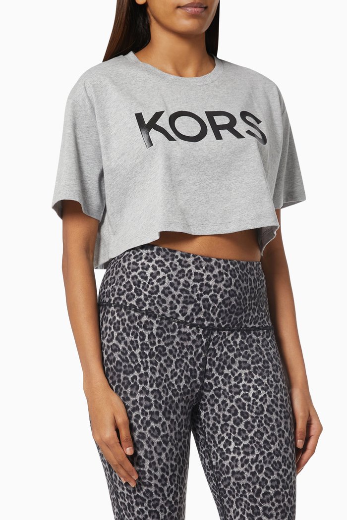 Crop Top in Organic Cotton, Grey