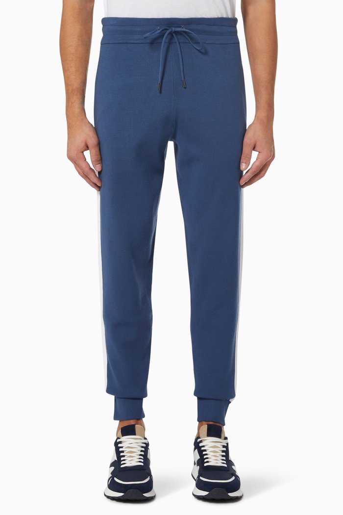 

Striped Track Pants in Viscose, Blue