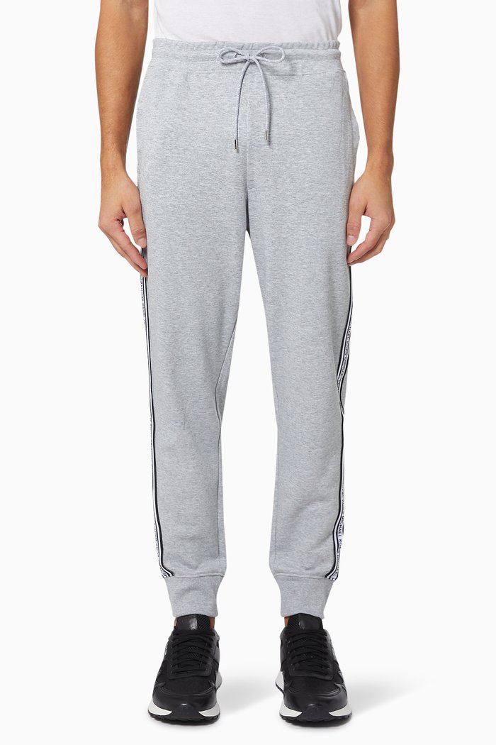 

Logo Tape Joggers in Cotton Blend, Grey