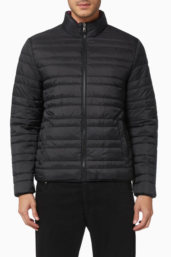 

Reversible Packable Puffer Jacket in Quilted Polyester Taffeta, Brown