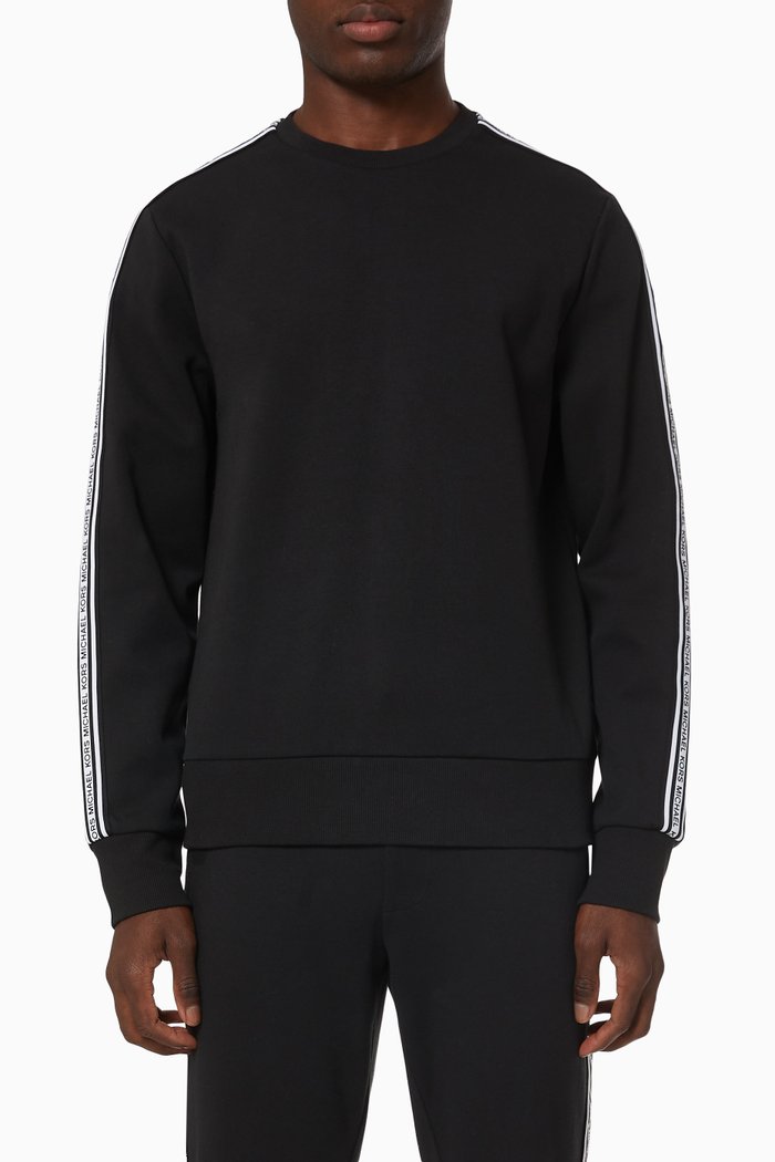 

Logo Tape Sweatshirt in Cotton Terry, Black