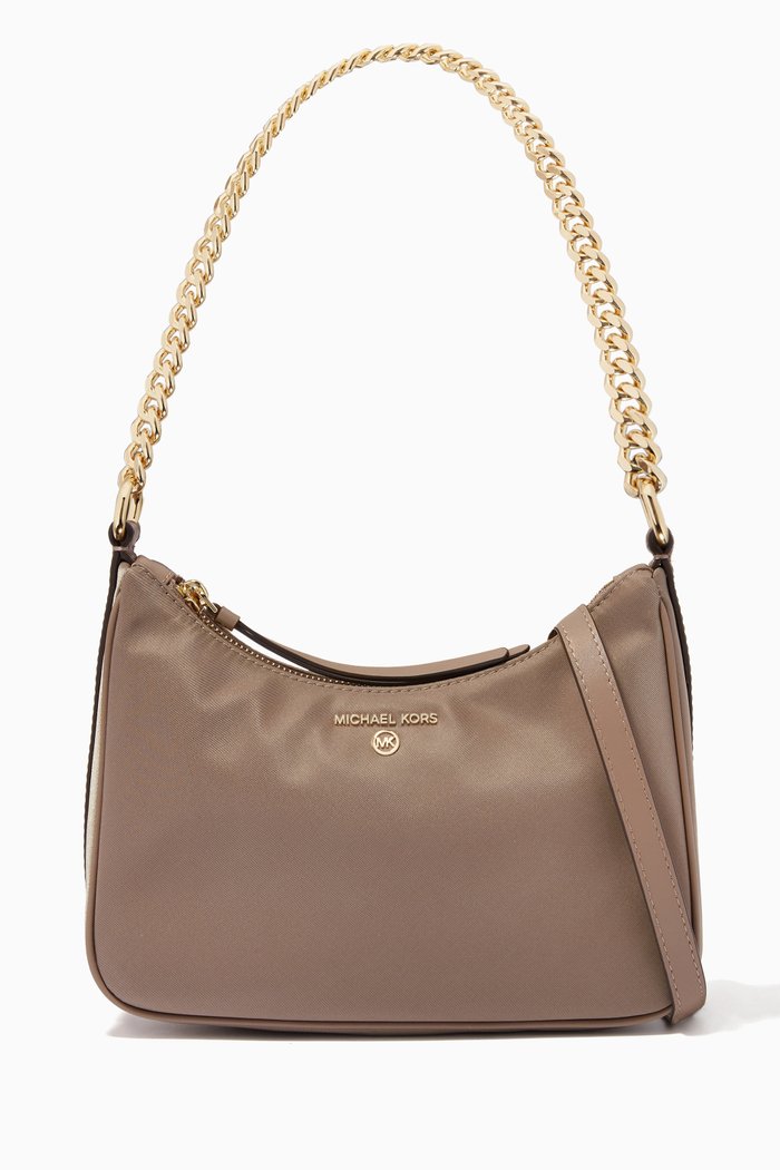 Medium Jet Set Crossbody Bag in Nylon Gabardine, Neutral