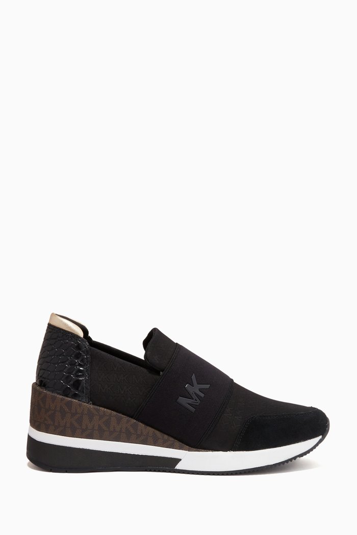 

Felix Sneakers in Logo Nylon & Mixed Media, Black