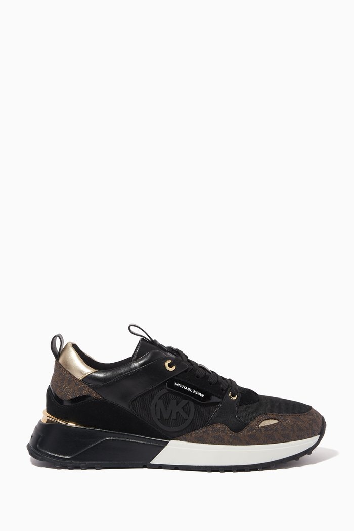 

Theo Low-top Sneakers in Logo-canvas & Faux leather, Black