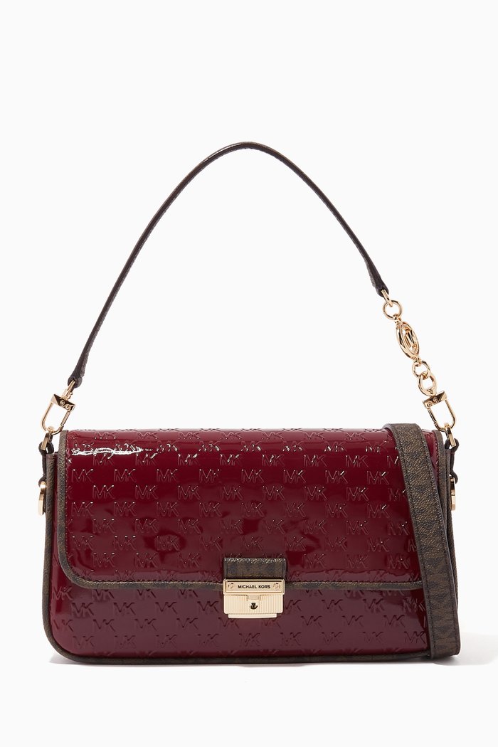 

Small Bradshaw Shoulder Bag in Embossed Patent Leather, Red