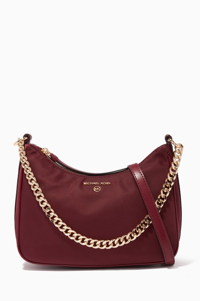 Medium Jet Set Crossbody Bag in Nylon Gabardine, Red