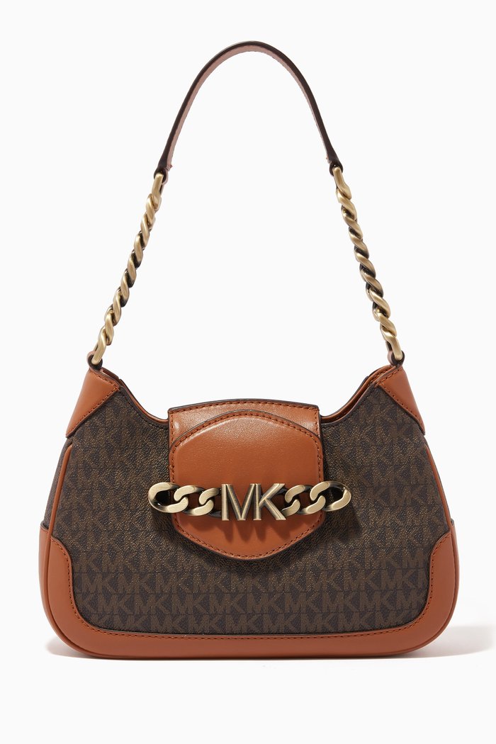 

Small Hally Crossbody Bag in Logo Canvas, Brown