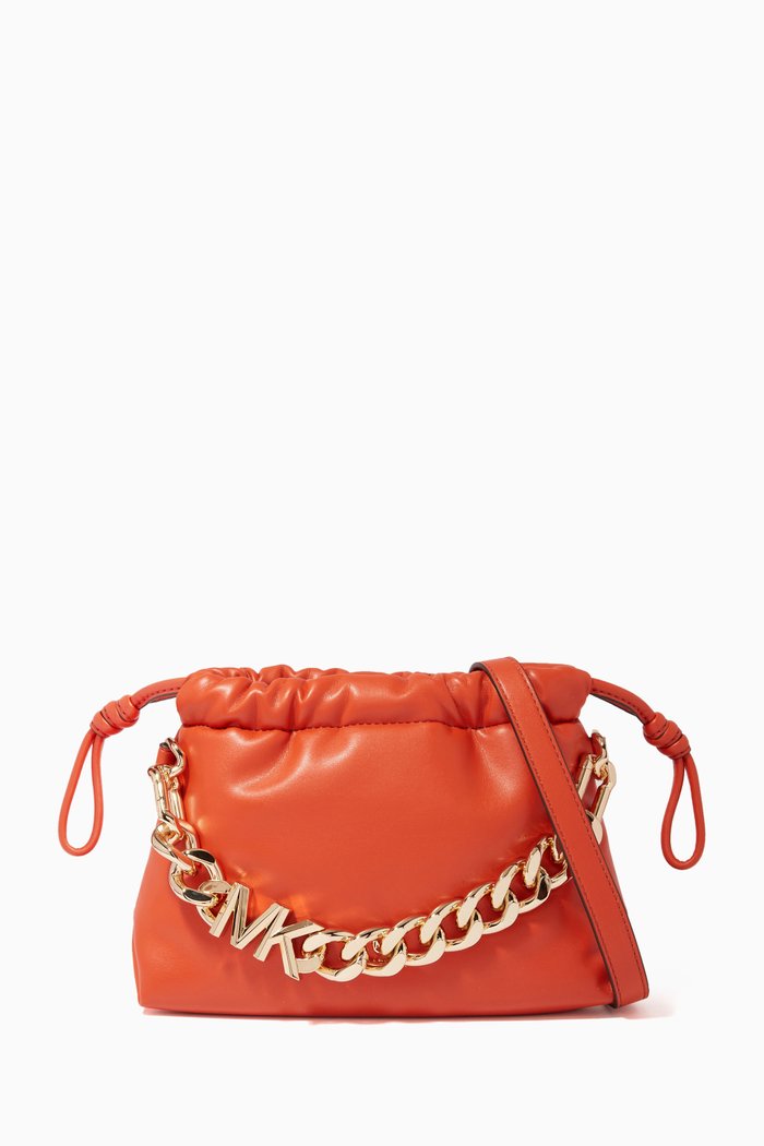 

Extra Small Lina Crossbody Bag in Faux Leather, Orange