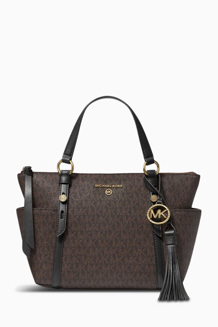 

Sullivan Small Tote Bag in Logo Canvas, Brown