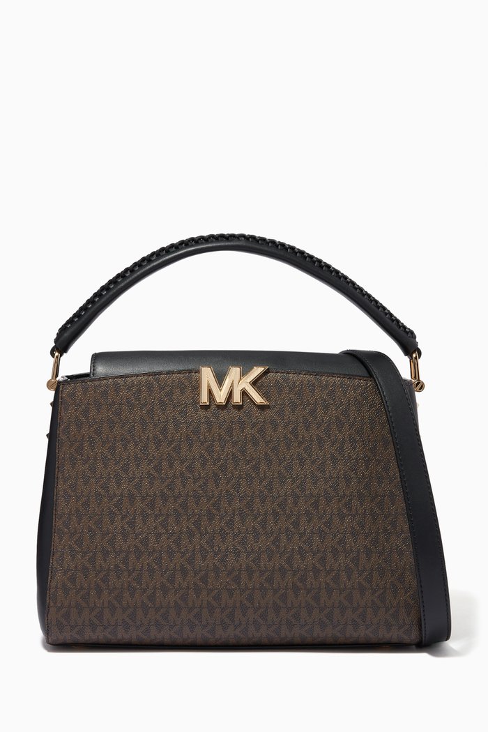 

Medium Karlie Crossbody Bag in Logo Canvas & Leather, Brown