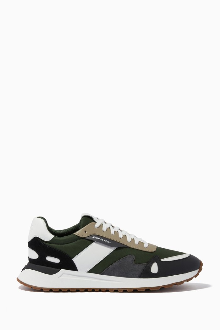 

Miles Sneakers in Mixed Leather, Green