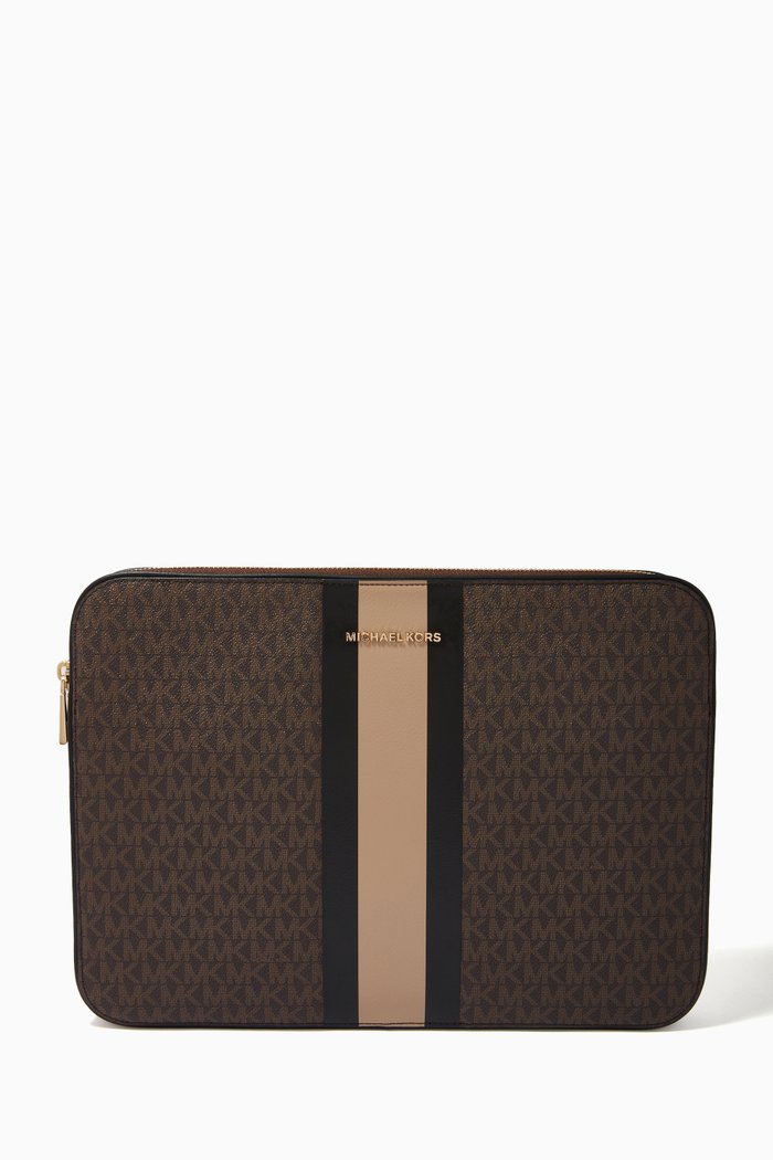 

Jet Set Stripe Laptop Case 13" in Logo Canvas, Black