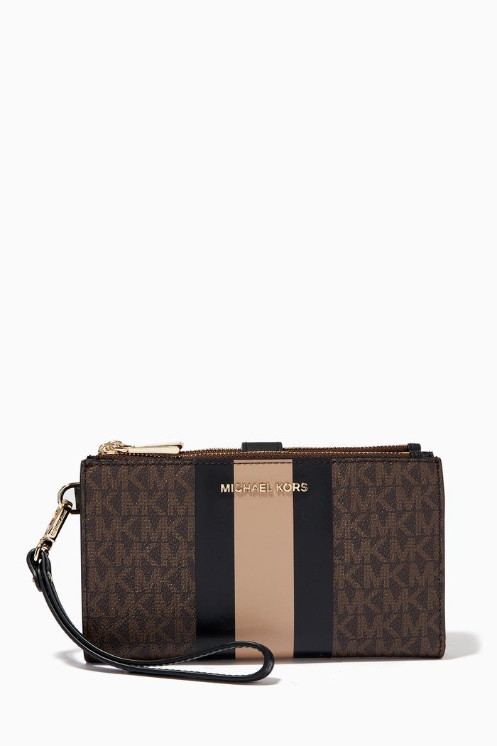 

Adele Stripe Smartphone Wallet in Logo Canvas, Black