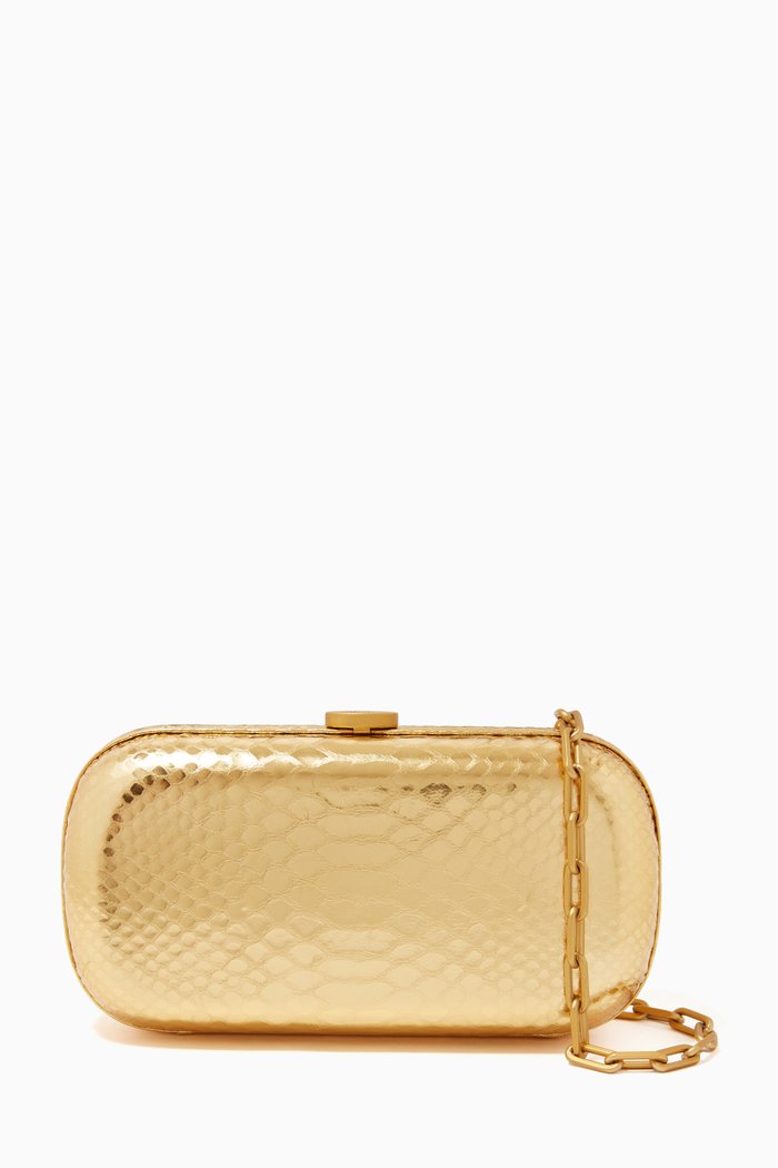 

Gansevoort Minaudière in Python Embossed Leather, Brown