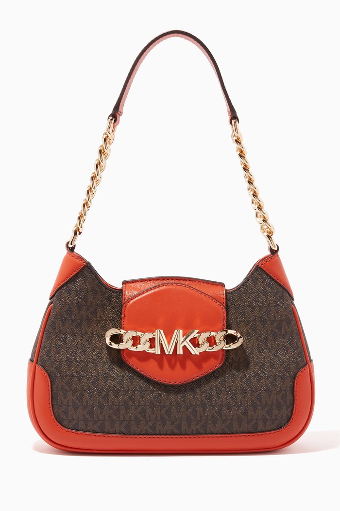 

Small Hally Crossbody Bag in Logo Canvas, Orange