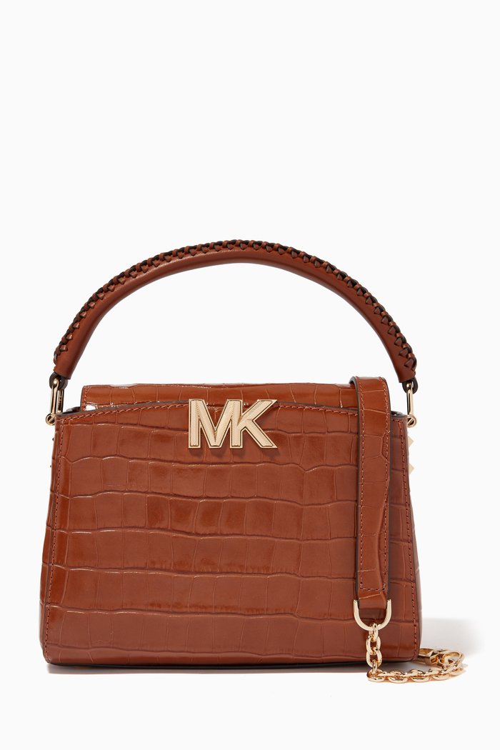 

Small Karlie Bag in Croc-embossed Leather, Brown