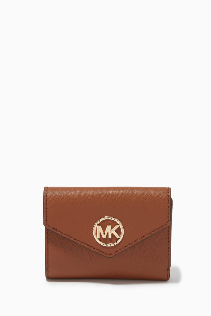 

Medium Carmen Envelope Wallet in Leather, Brown