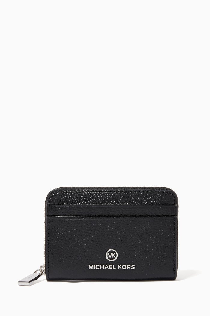 

Small Coin Card Case in Leather, Black