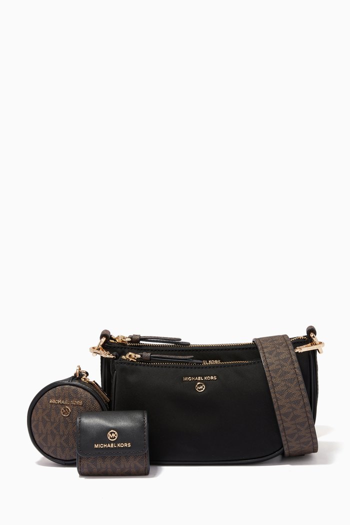 

Medium Jet Set Crossbody Bag in Nylon Gabardine, Black