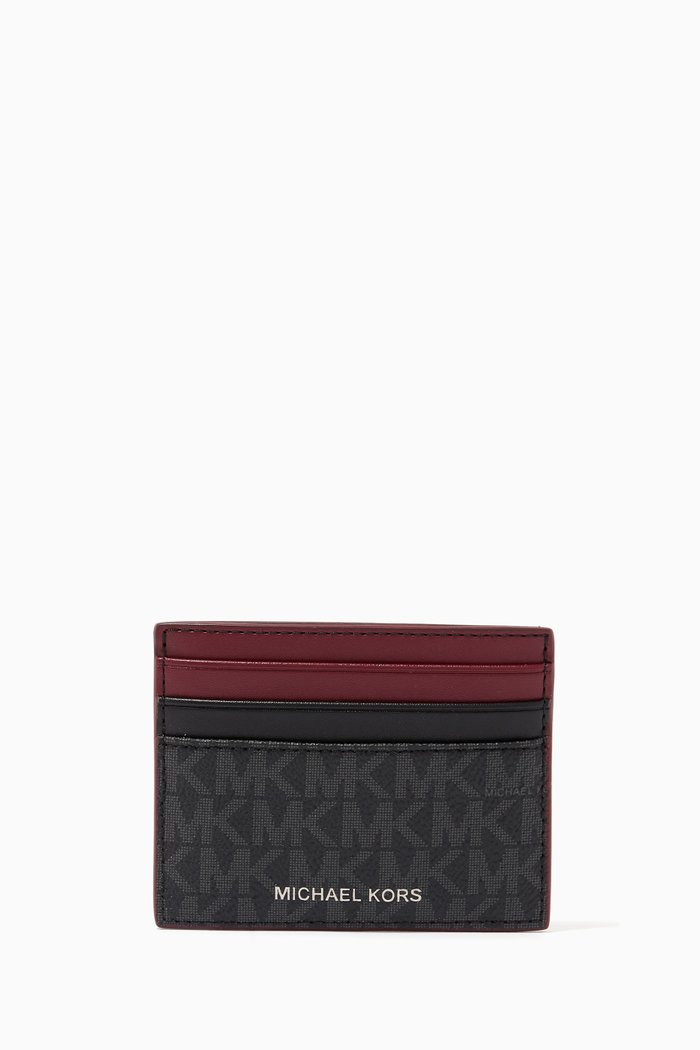 

Cardholder in Logo Canvas & Leather, Black