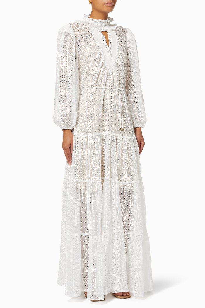 

Emissary Dress in Broderie Anglaise, White