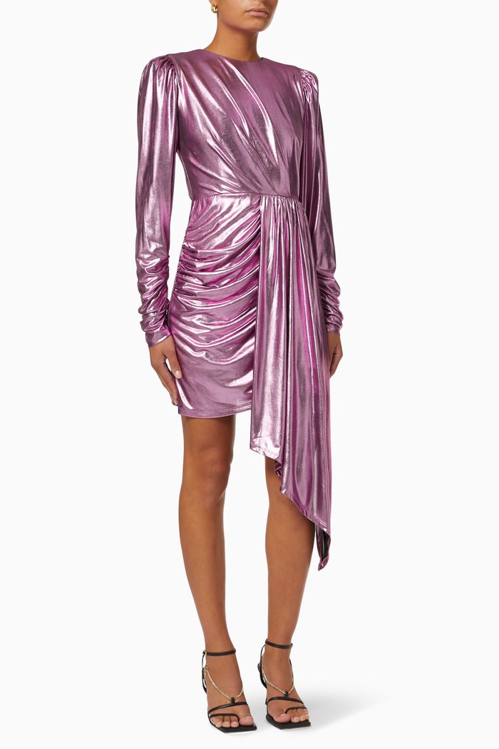 

Avalee Dress in Metallic Fabric, Purple
