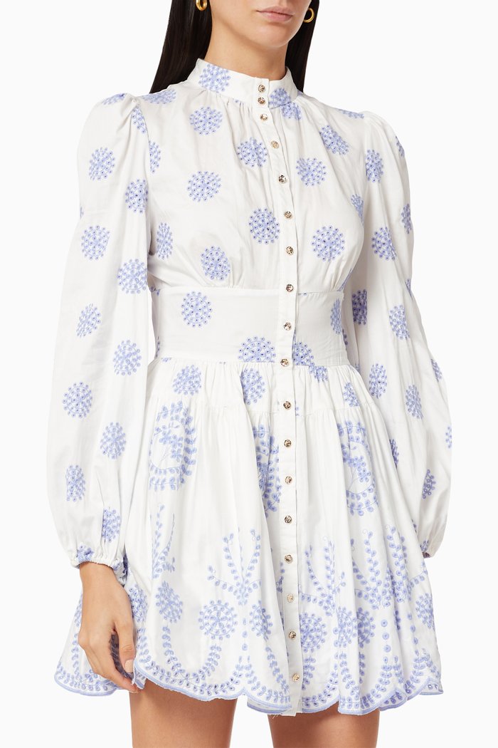 

Harbour Dress in Cotton, Blue