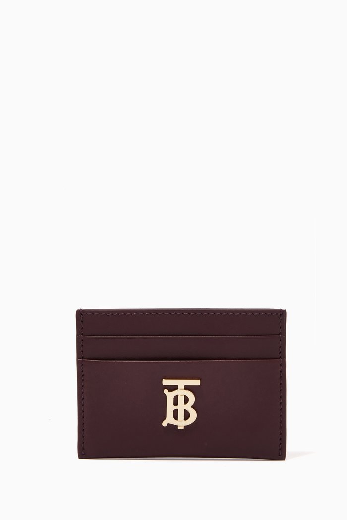Monogram Motif Card Case in Leather, Purple