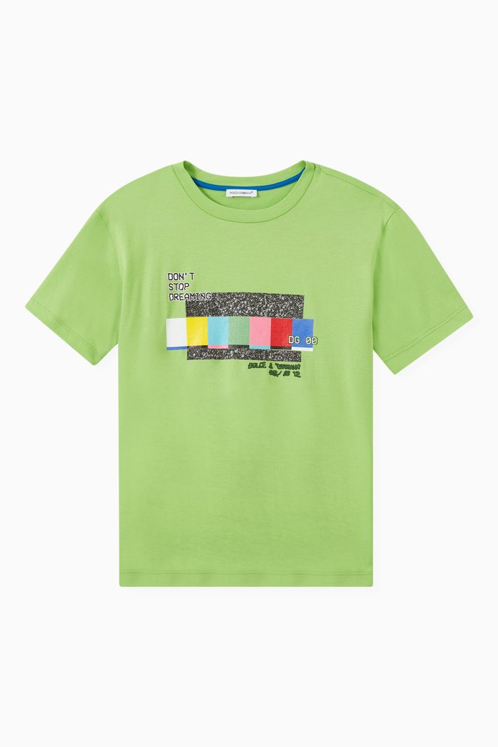 

Print T-shirt in Jersey, Green