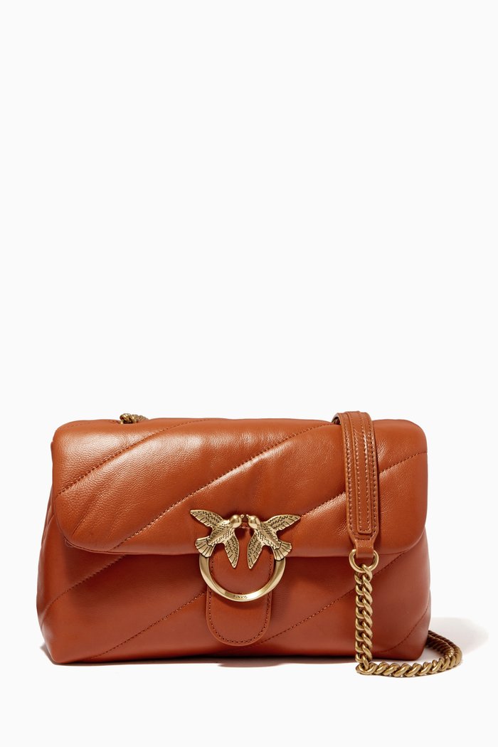 

Love Classic Puff Maxi Quilt Bag in Leather, Yellow