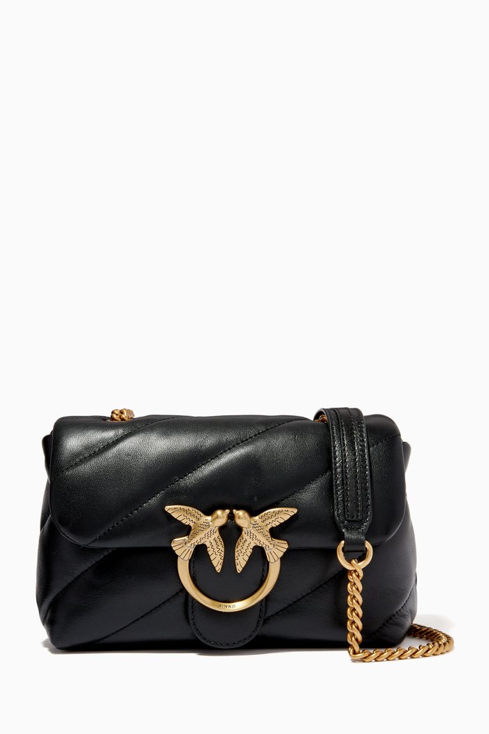 

Mini Love Puff Quilt Bag in Nappa Leather, Black