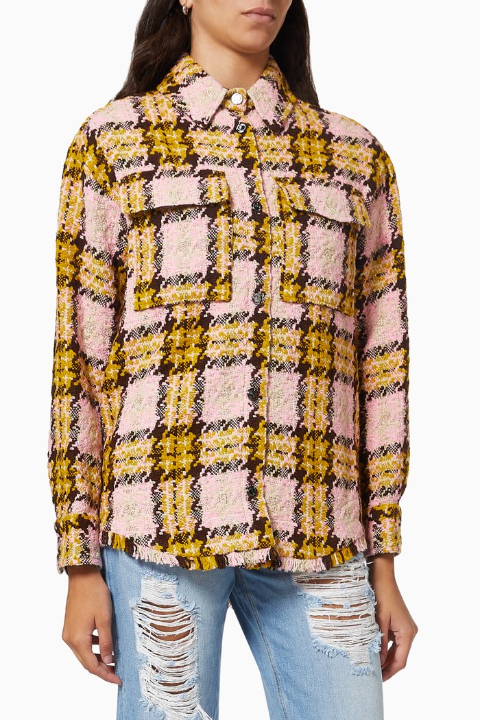 Tartano Shirt Jacket in Scottish-woven Fabric, Multicolour