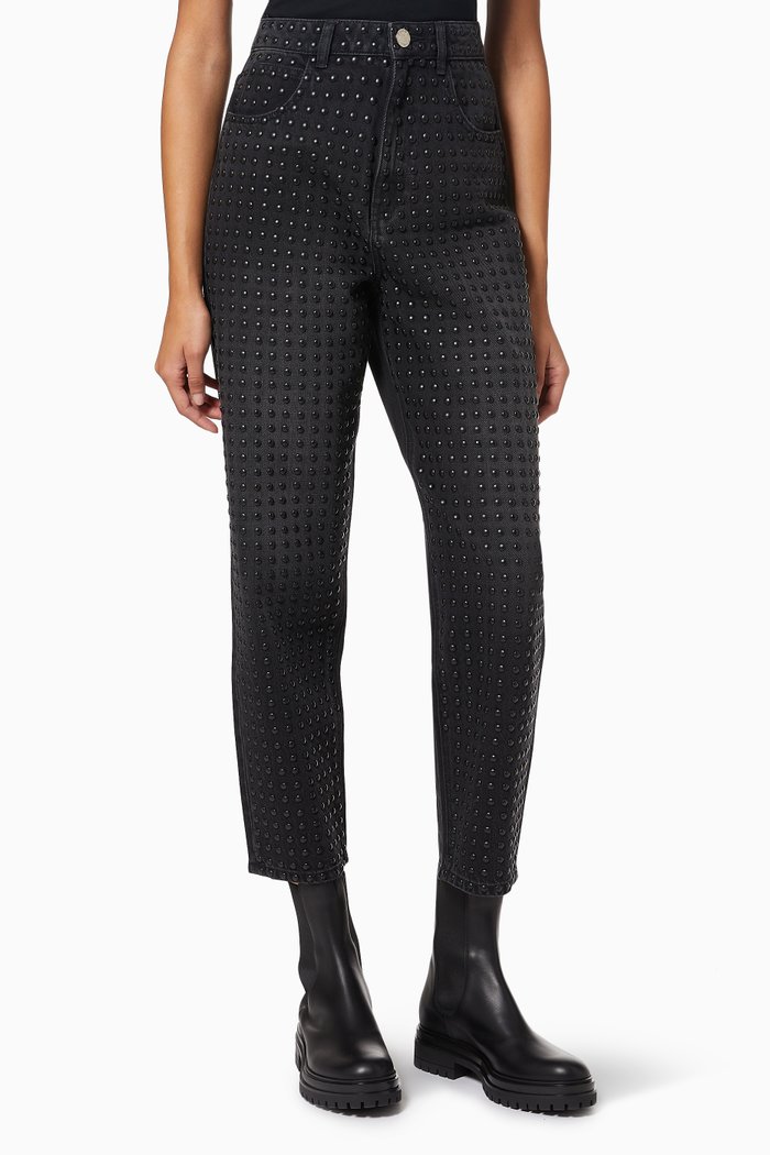 

Maddie 23 Embellished Denim Jeans in Cotton, Black
