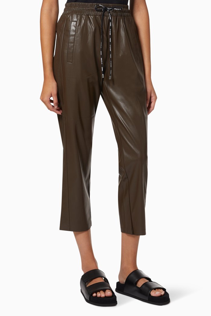 

Country Soft Joggers in Faux Leather, Brown