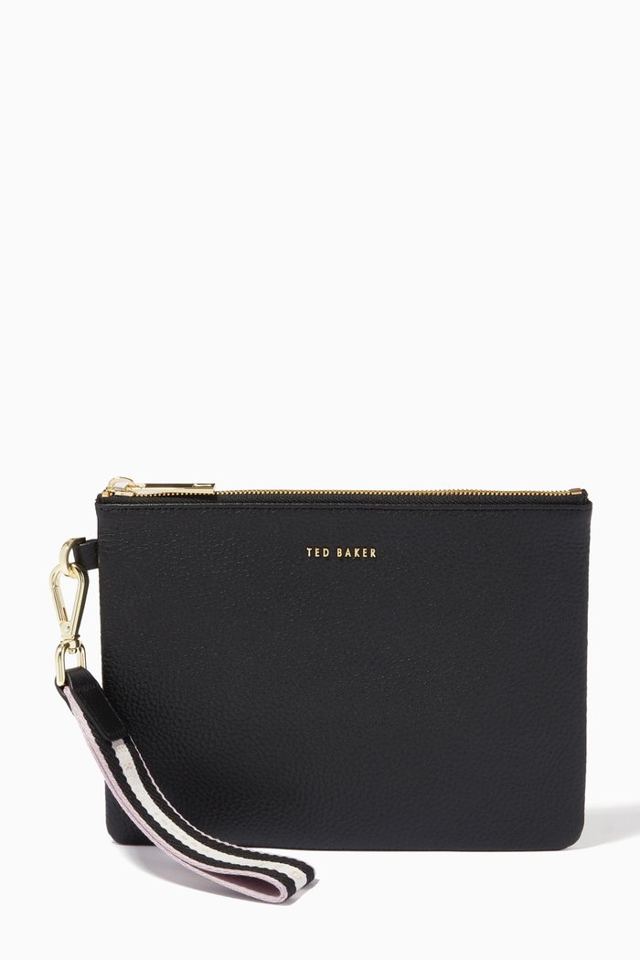 

Norrin Zip Pouch in Leather, Black