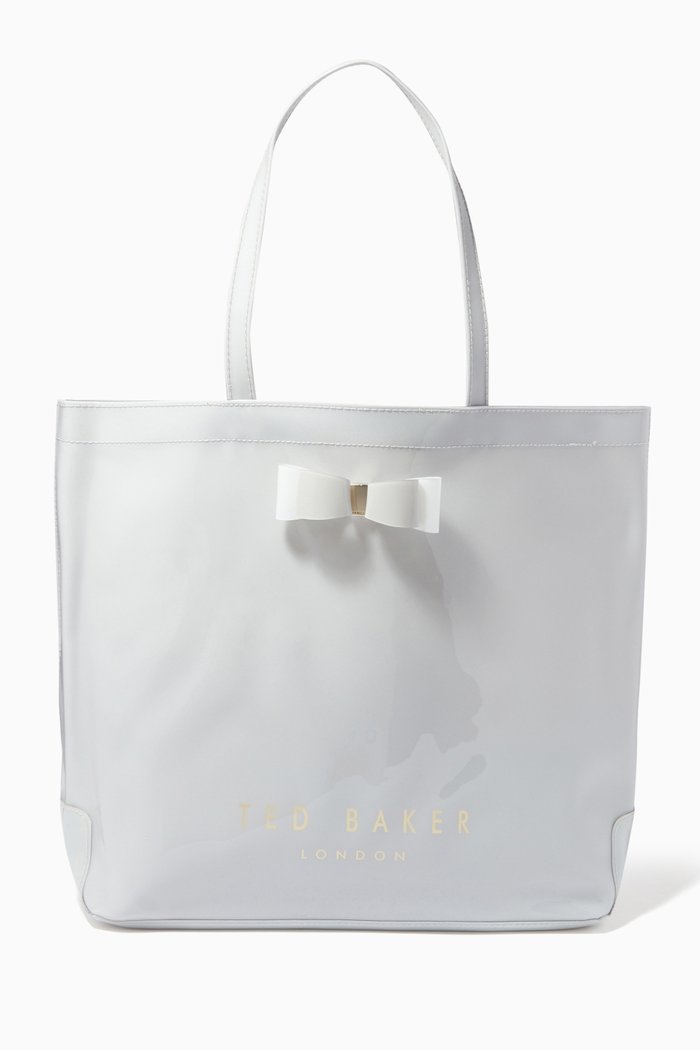 

Hanacon Bow Large Icon Bag with Knot Bow in PVC, Grey