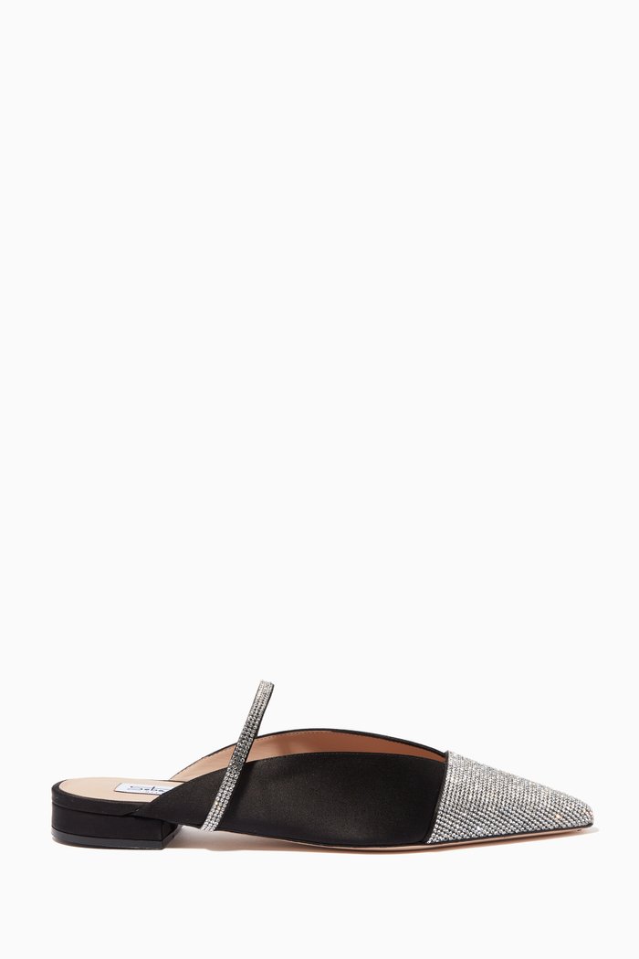 

Strass Ballerinas in Satin, Black