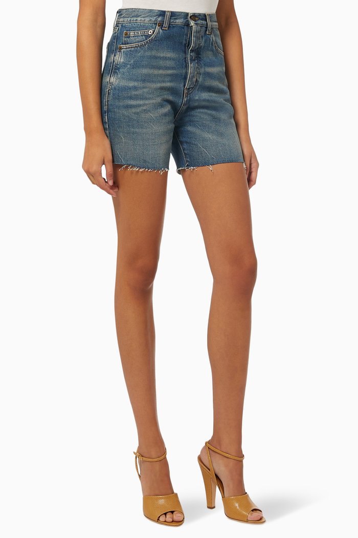 

Slim-fit Shorts in Cotton Denim, Blue