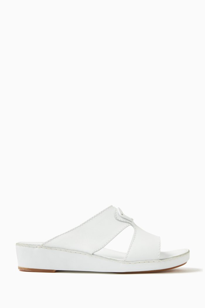 

Peninsula Sandals in Leather, White
