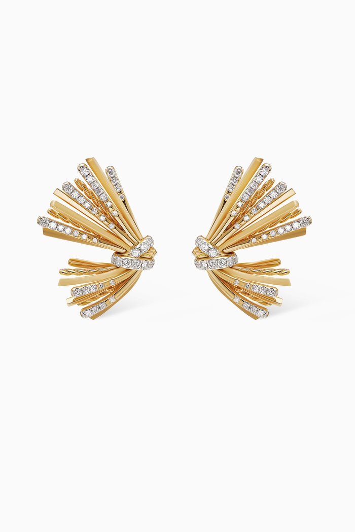 

Angelika™ Flair Drop Earrings with Pavé Diamonds in 18kt Yellow Gold
