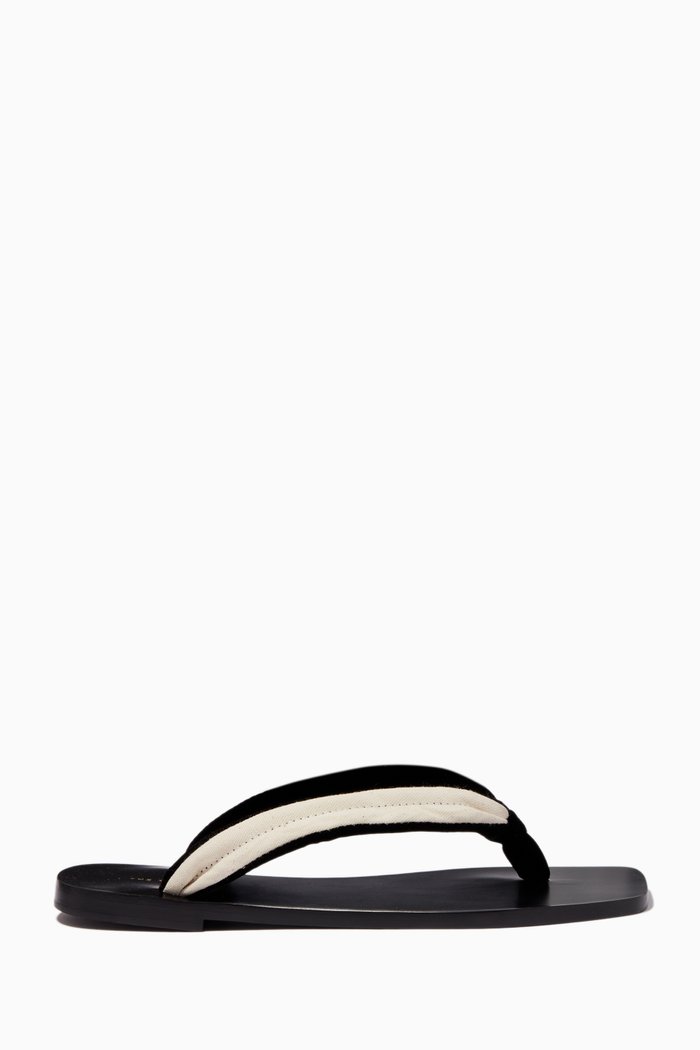 

Swan Sandals in Velvet, Black