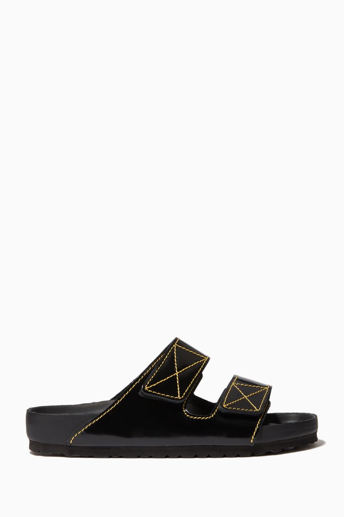 

Arizona Slides in Patent Leather, Black