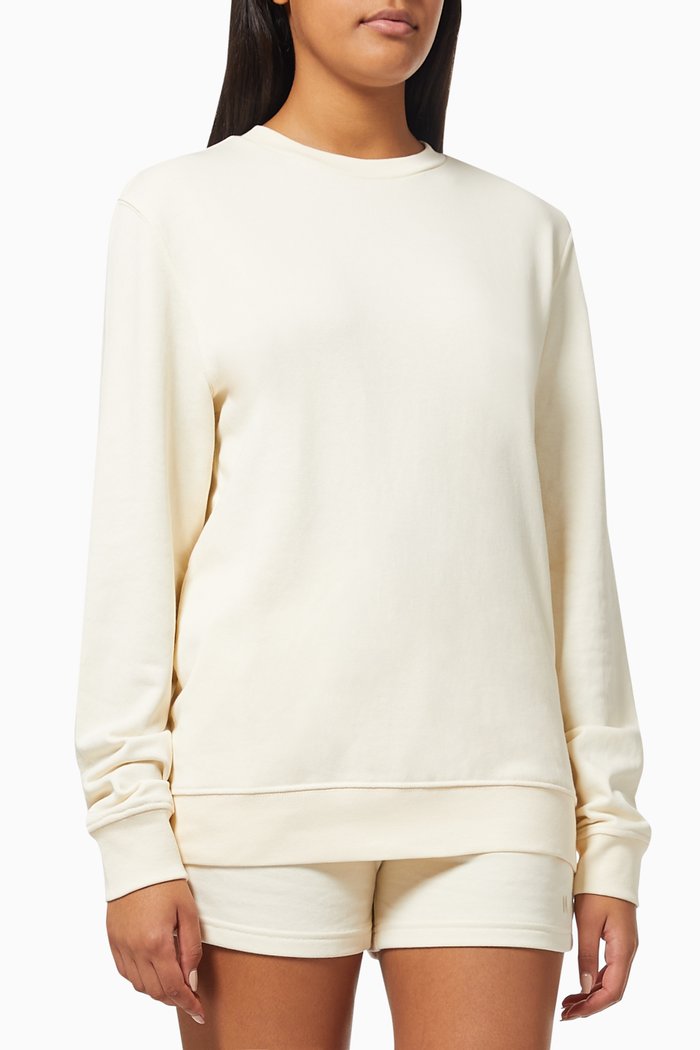 

Raya Crewneck Sweatshirt in Cotton, White