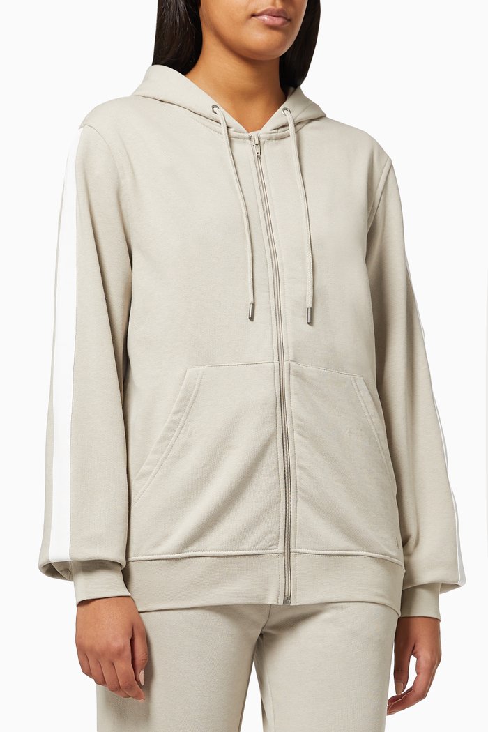 

Maya Stripe Hoodie in Cotton, Neutral
