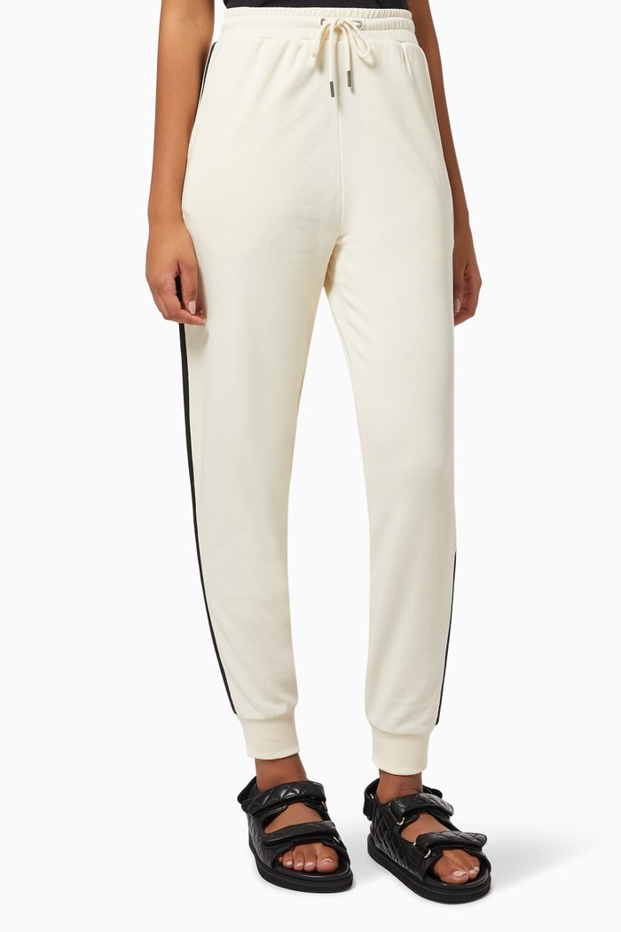 

Anna Stripe Sweatpants in Cotton, White