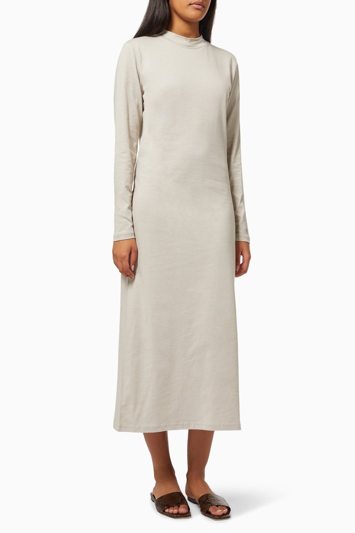 

Mary T-shirt Dress in Cotton Jersey, Neutral