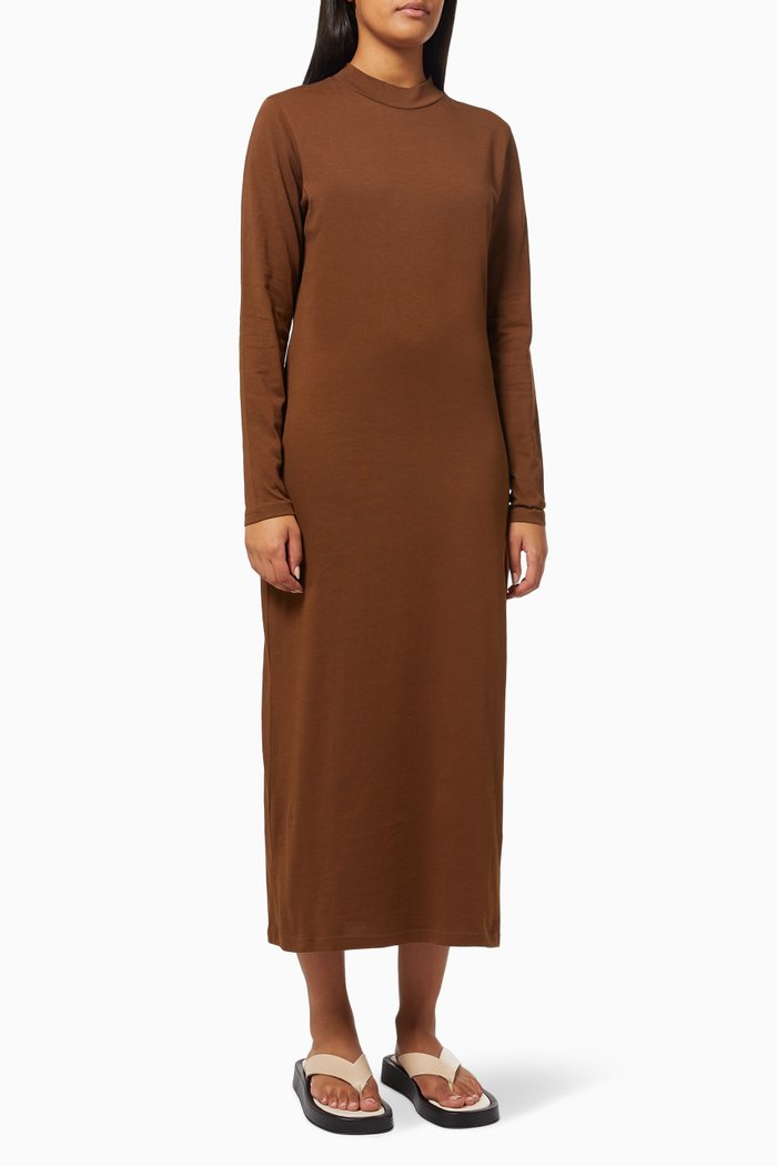 

Mary T-shirt Dress in Cotton Jersey, Brown